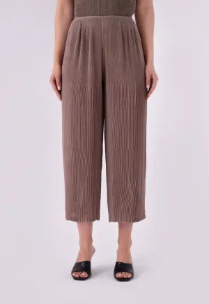 Choice Thin Electric Pleated Wide Leg Pants Beige