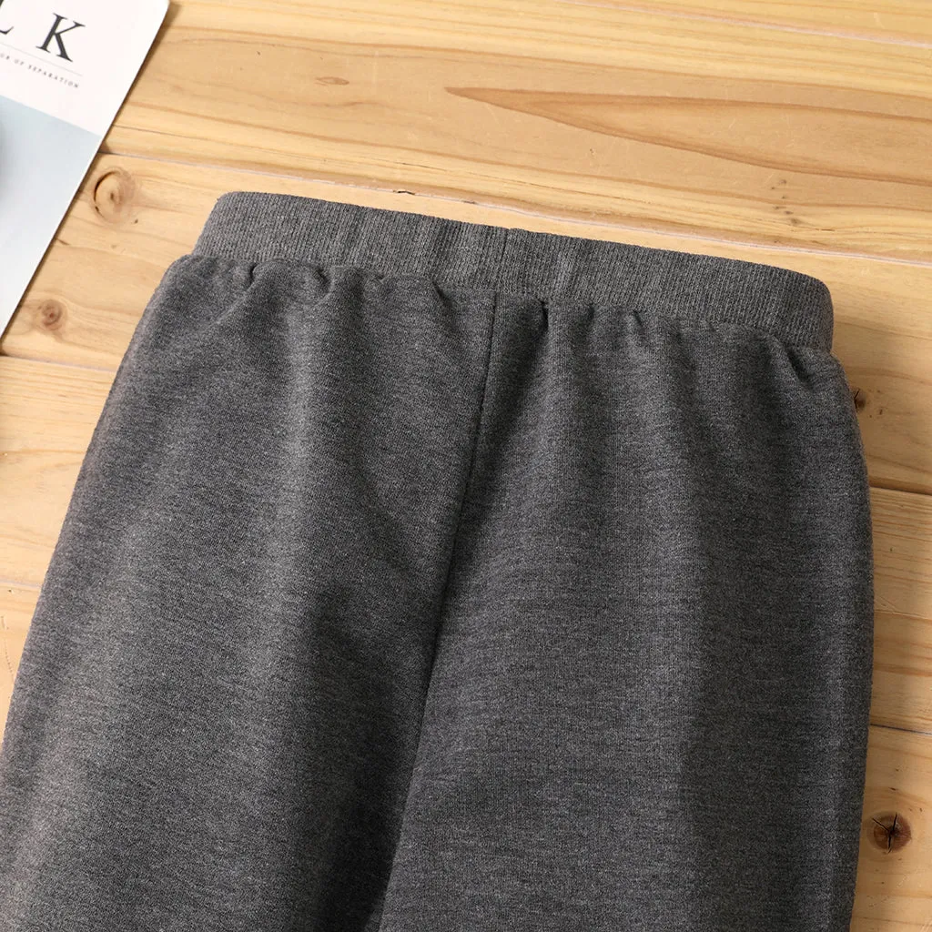 Toddler Boy Solid Color Casual Joggers Pants Sporty Sweatpants for Spring and Autumn