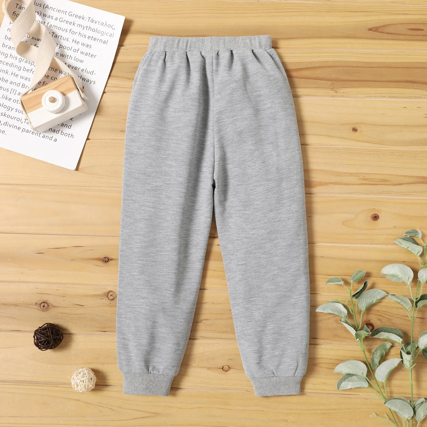 Toddler Boy Solid Color Casual Joggers Pants Sporty Sweatpants for Spring and Autumn